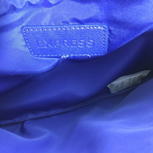 Express Blue Faux Leather Foldover Clutch - Picture 6 of 6